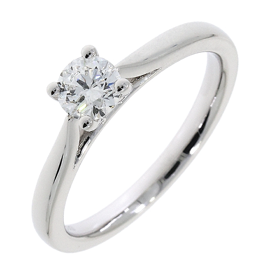 Platinum Solitaire 4 Claw Set 0.32ct Single Stone Diamond Ring