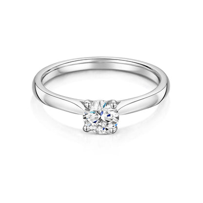 Platinum Solitaire 4 Claw Set 0.40ct Single Stone Diamond Ring