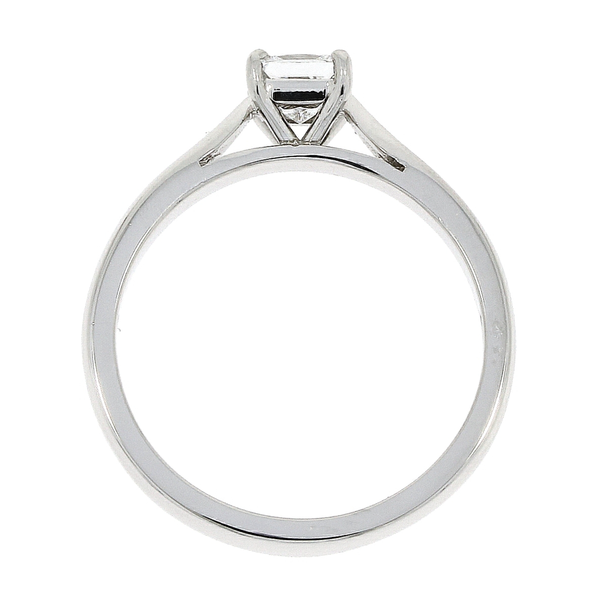 Platinum Solitaire 4 Claw Set 0.45ct Single Stone Princess Cut Diamond Ring