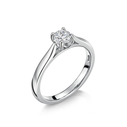 Platinum Solitaire 4 Claw Set 0.50ct Single Stone Diamond Ring
