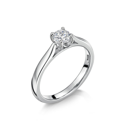 Platinum Solitaire 4 Claw Set 0.60ct Single Stone Diamond Ring
