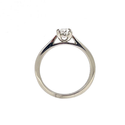 Platinum Solitaire 4 Claw Set 0.70ct Single Stone Oval Cut Diamond Ring