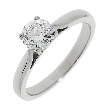 Platinum Solitaire 4 Claw Set 0.80ct Single Stone Diamond Ring