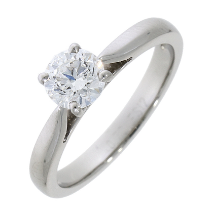 Platinum Solitaire 4 Claw Set 0.90ct Single Stone Diamond Ring