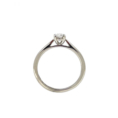 Platinum Solitaire 4 Claw Set 0.50ct Single Stone Oval Cut Diamond Ring