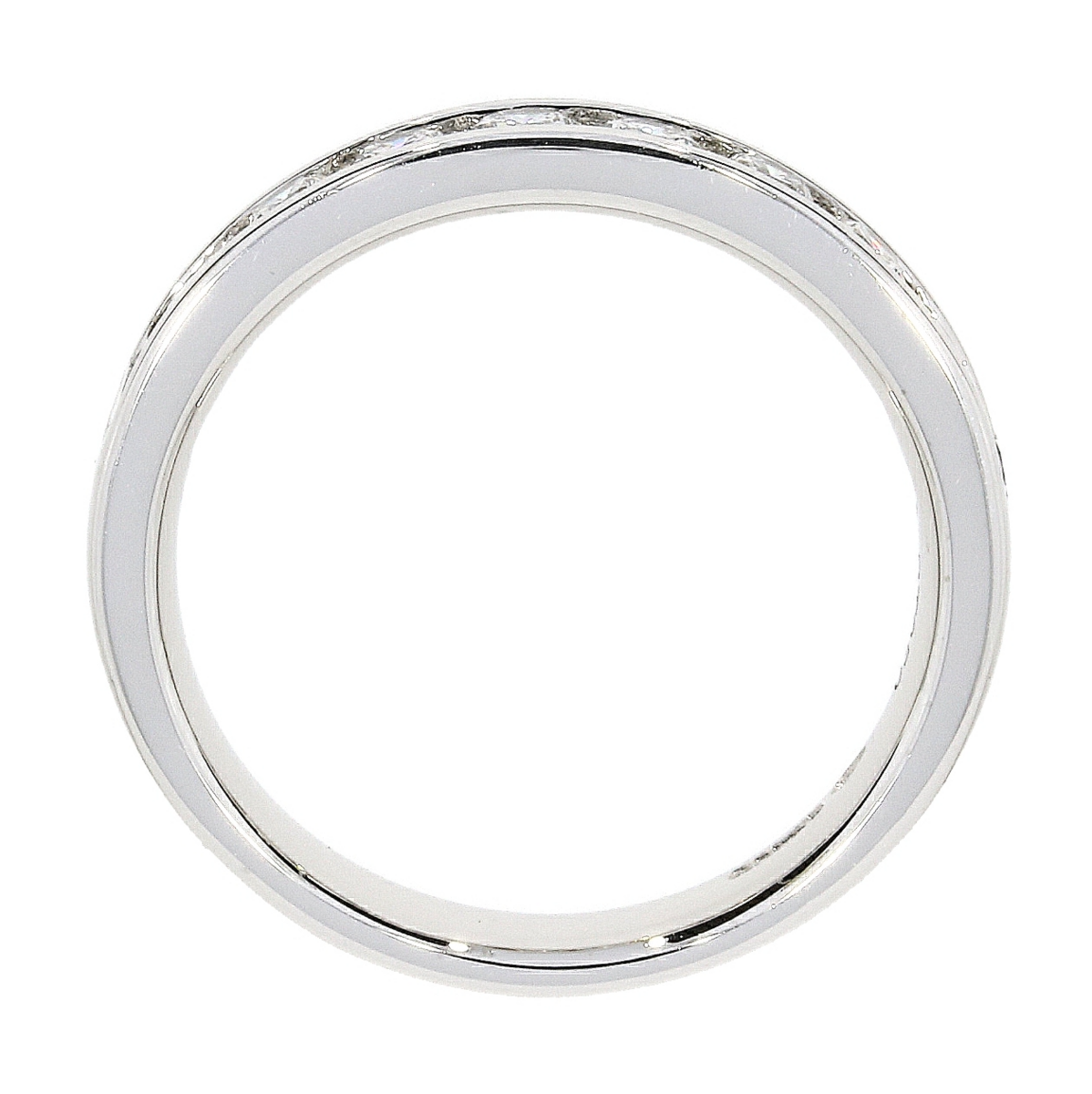 Platinum Ten Stone Diamond Channel Set 0.75ct Half Eternity Ring 