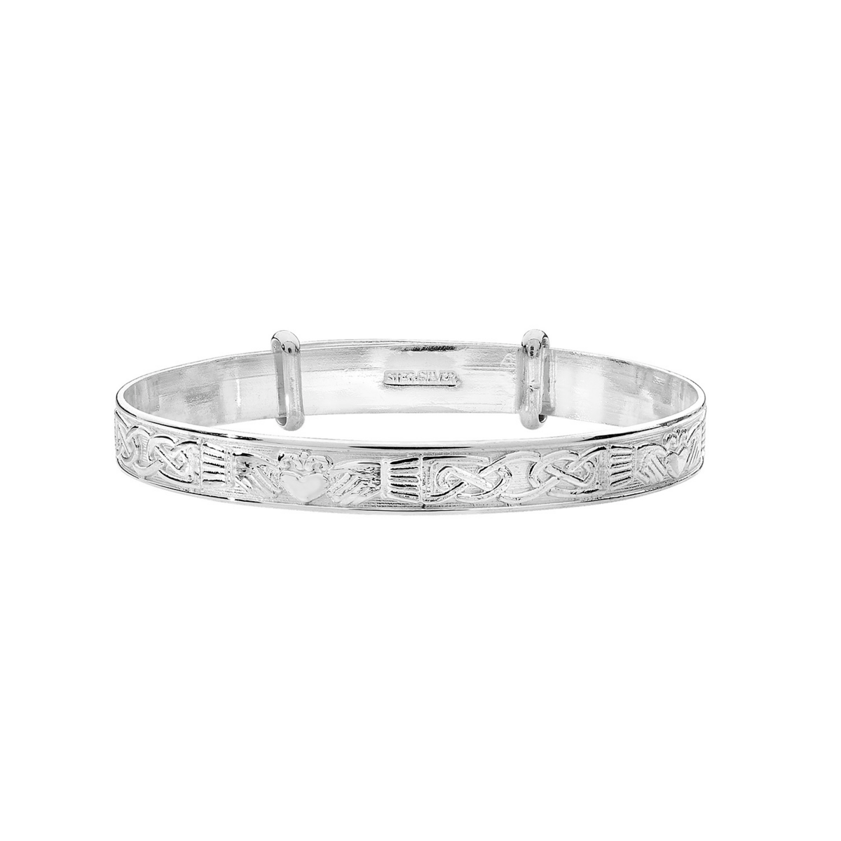 Sterling Silver Celtic Design Expanding Christening Bangle