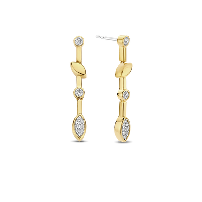 TI SENTO Gold Plated Sterling Silver Cubic Zirconia Set Drop Earrings