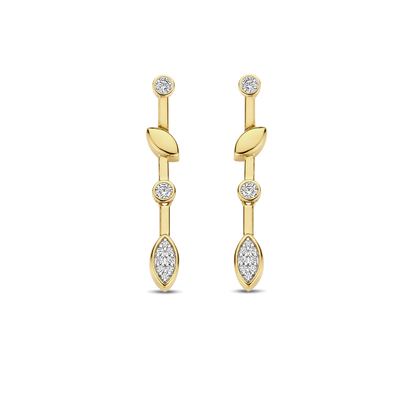 TI SENTO Gold Plated Sterling Silver Cubic Zirconia Set Drop Earrings
