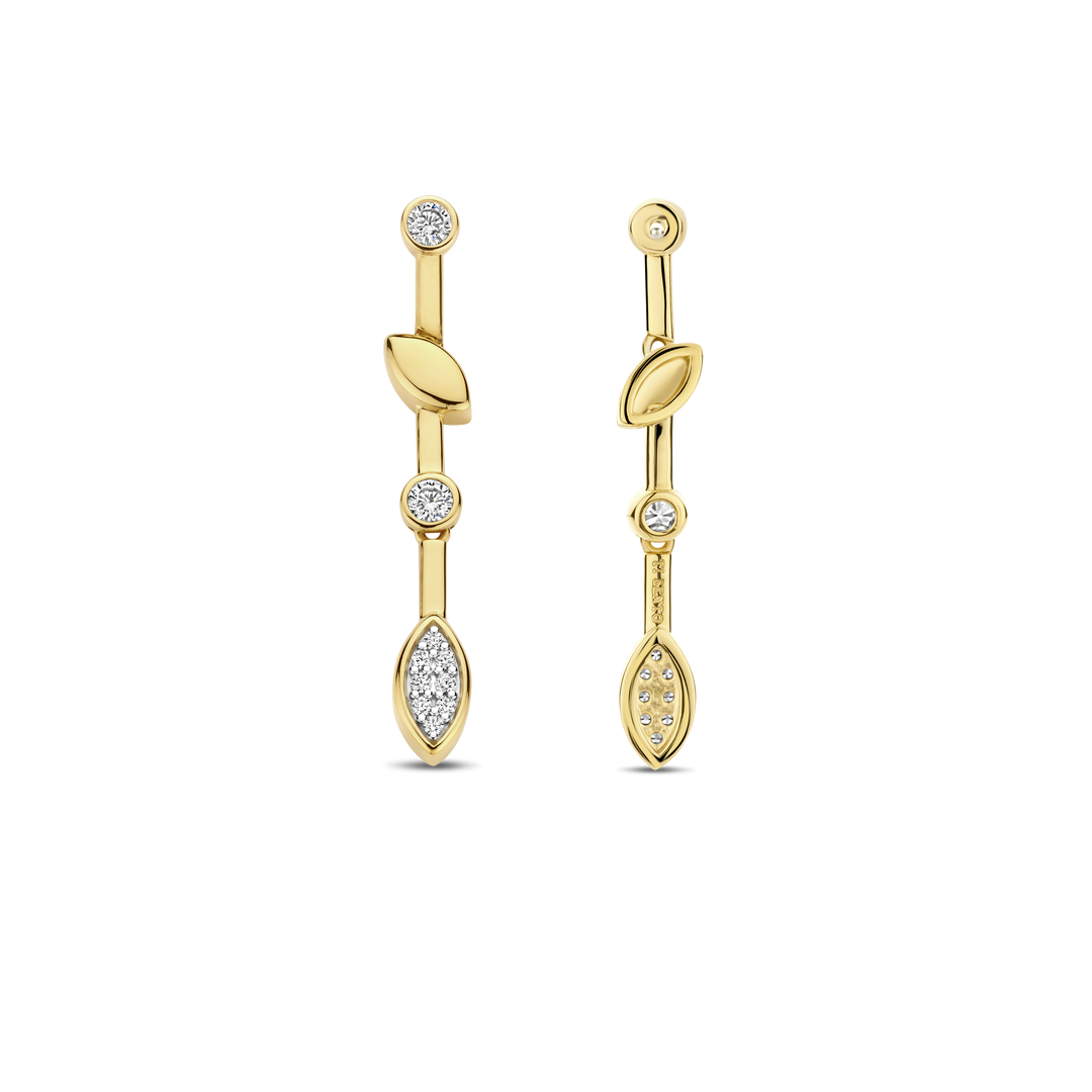 TI SENTO Gold Plated Sterling Silver Cubic Zirconia Set Drop Earrings