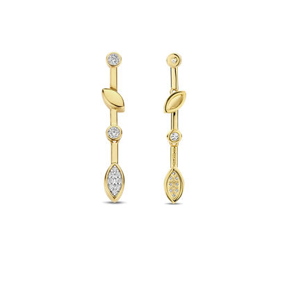 TI SENTO Gold Plated Sterling Silver Cubic Zirconia Set Drop Earrings