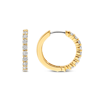 TI SENTO Gold Plated Sterling Silver Cubic Zirconia Set Huggy Hoop Earrings