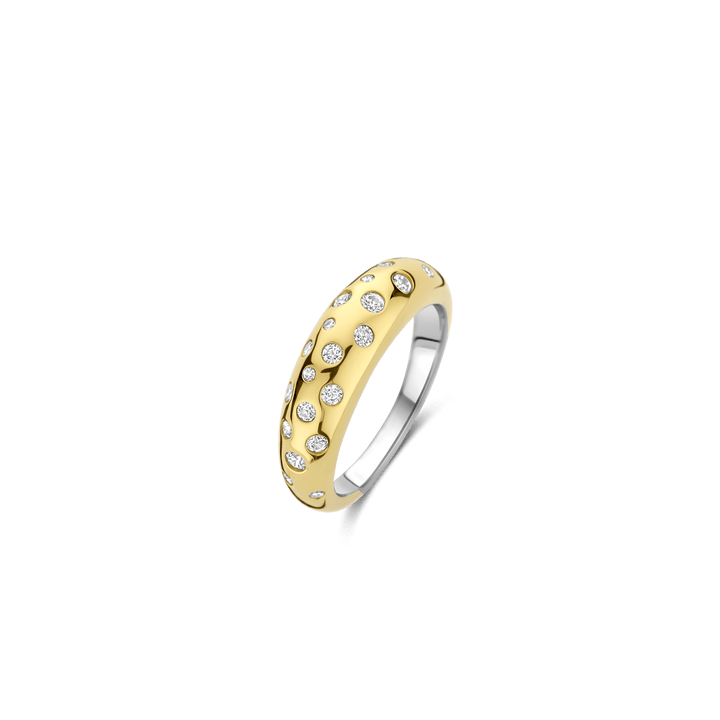 TI SENTO Gold Plated Sterling Silver Cubic Zirconia Set Ring