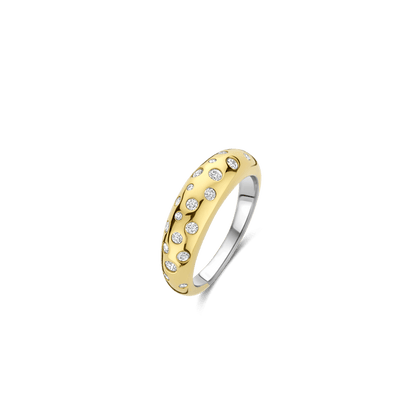 TI SENTO Gold Plated Sterling Silver Cubic Zirconia Set Ring