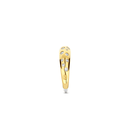 TI SENTO Gold Plated Sterling Silver Cubic Zirconia Set Ring
