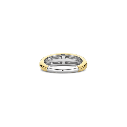 TI SENTO Gold Plated Sterling Silver Cubic Zirconia Set Ring