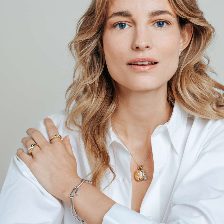 TI SENTO Gold Plated Sterling Silver Cubic Zirconia Set Stardust Pendant Necklace