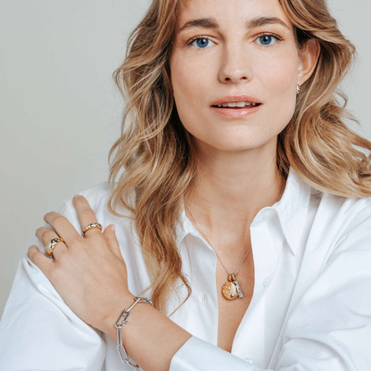 TI SENTO Gold Plated Sterling Silver Cubic Zirconia Set Stardust Pendant Necklace