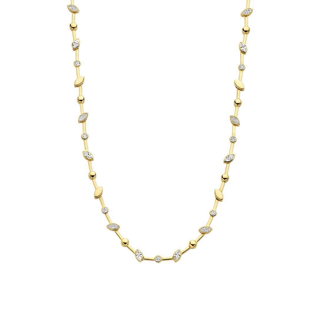 TI SENTO Gold Plated Sterling Silver Cubic Zirconia Set Necklace