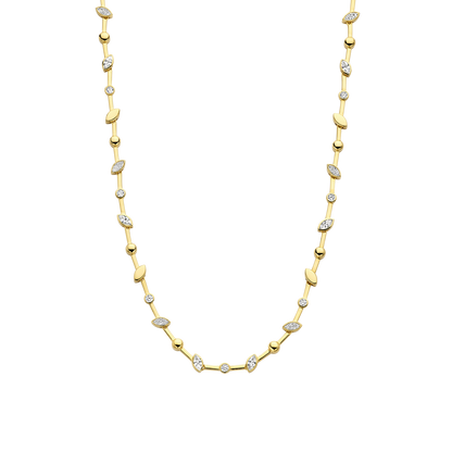 TI SENTO Gold Plated Sterling Silver Cubic Zirconia Set Necklace