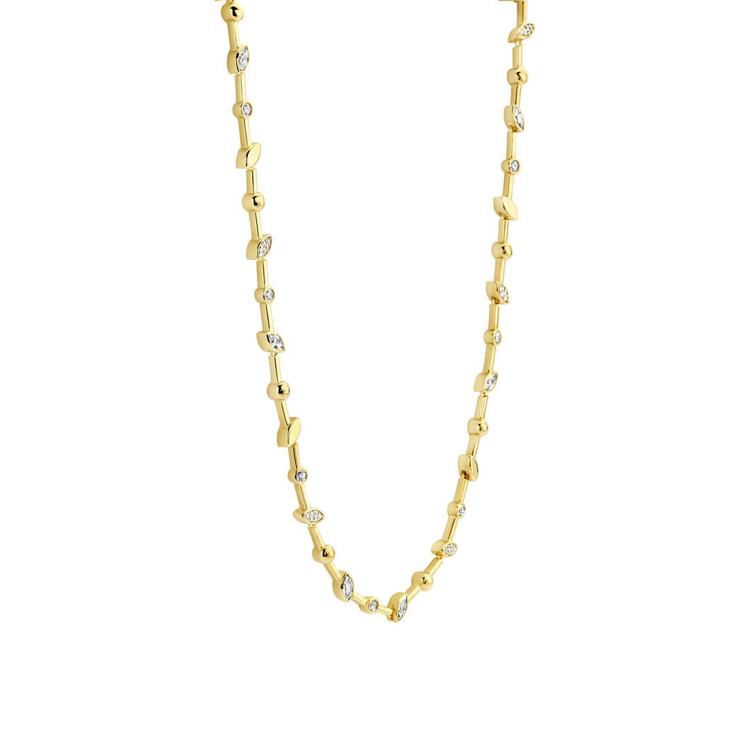 TI SENTO Gold Plated Sterling Silver Cubic Zirconia Set Necklace