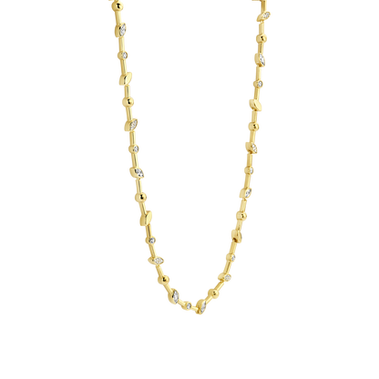 TI SENTO Gold Plated Sterling Silver Cubic Zirconia Set Necklace