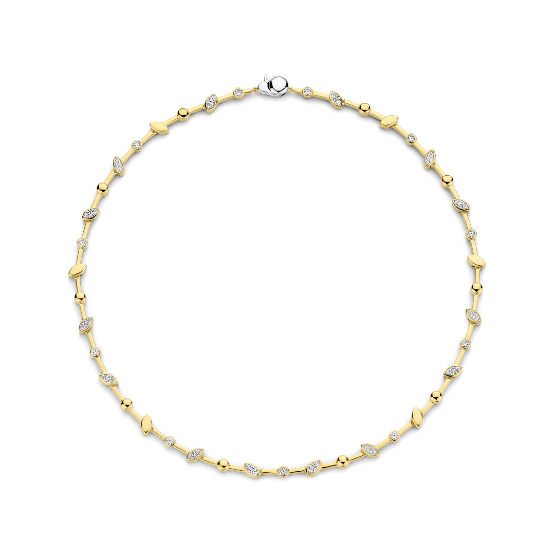 TI SENTO Gold Plated Sterling Silver Cubic Zirconia Set Necklace