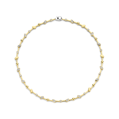 TI SENTO Gold Plated Sterling Silver Cubic Zirconia Set Necklace