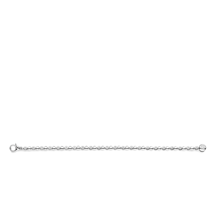 TI SENTO Sterling Silver Cubic Zirconia Rubover Set Bracelet