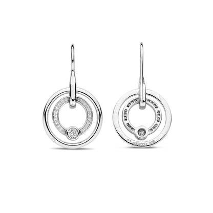 TI SENTO Sterling Silver Cubic Zirconia Set Circle Drop Earrings