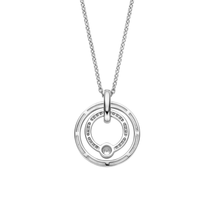 TI SENTO Sterling Silver Cubic Zirconia Set Circle Pendant Necklace