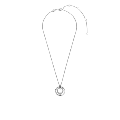 TI SENTO Sterling Silver Cubic Zirconia Set Circle Pendant Necklace