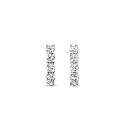 TI SENTO Sterling Silver Cubic Zirconia Set Huggy Hoop Earrings