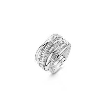 TI SENTO Sterling Silver Cubic Zirconia Set Ring