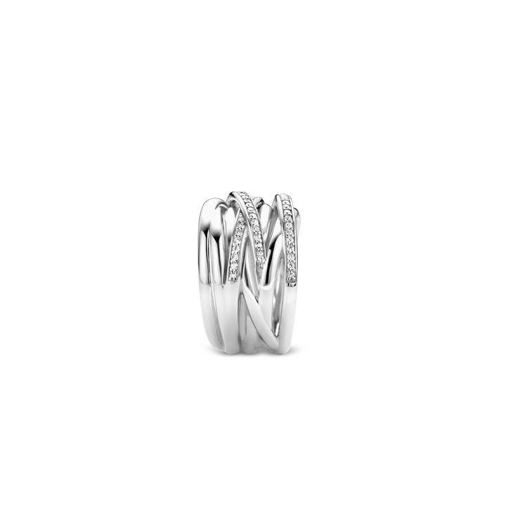 TI SENTO Sterling Silver Cubic Zirconia Set Ring