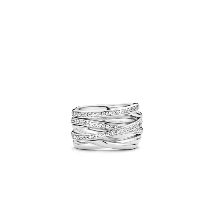 TI SENTO Sterling Silver Cubic Zirconia Set Ring