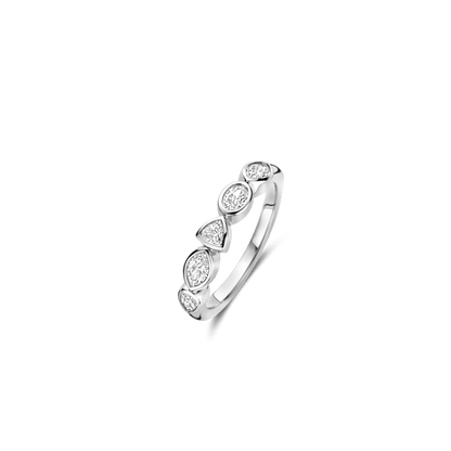 TI SENTO Sterling Silver Cubic Zirconia Set Ring
