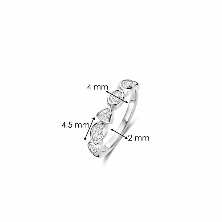 TI SENTO Sterling Silver Cubic Zirconia Set Ring