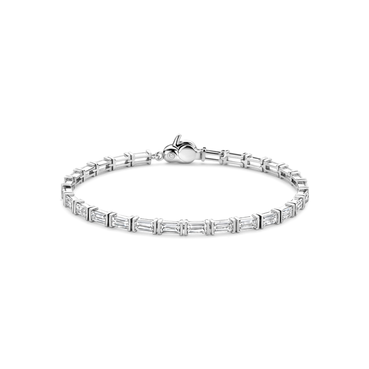 TI SENTO Sterling Silver Cubic Zirconia Set Tennis Bracelet