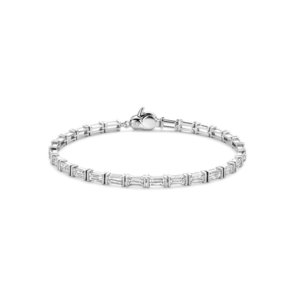 TI SENTO Sterling Silver Cubic Zirconia Set Tennis Bracelet