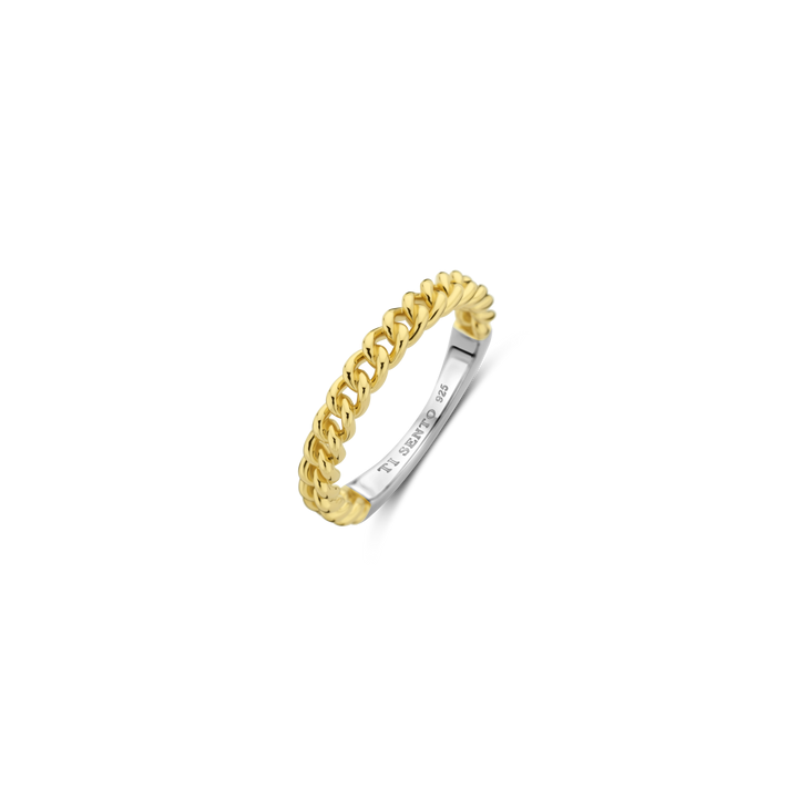 TI SENTO Sterling Silver & Gold Plated Chain Design Ring
