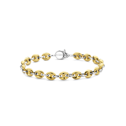 TI SENTO Sterling Silver & Gold Plated Coffee Bean Bracelet