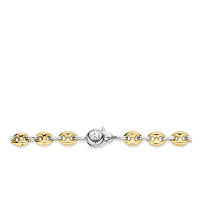 TI SENTO Sterling Silver & Gold Plated Coffee Bean Bracelet