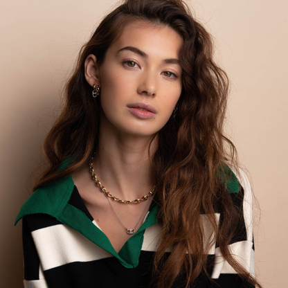 TI SENTO Sterling Silver & Gold Plated Coffee Bean Huggy Hoop Earrings