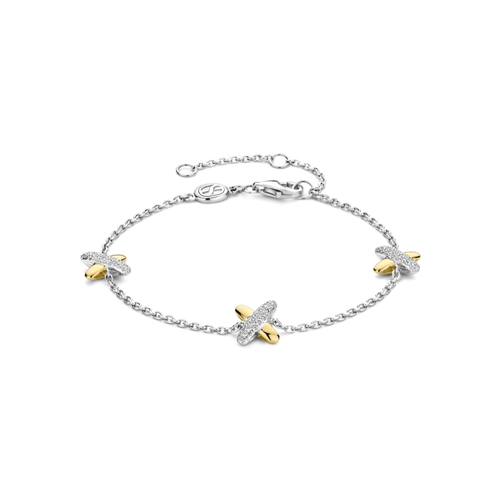 TI SENTO Sterling Silver & Gold Plated Cubic Zirconia Set Bracelet
