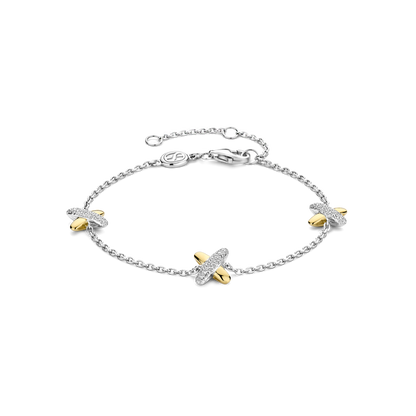 TI SENTO Sterling Silver & Gold Plated Cubic Zirconia Set Bracelet