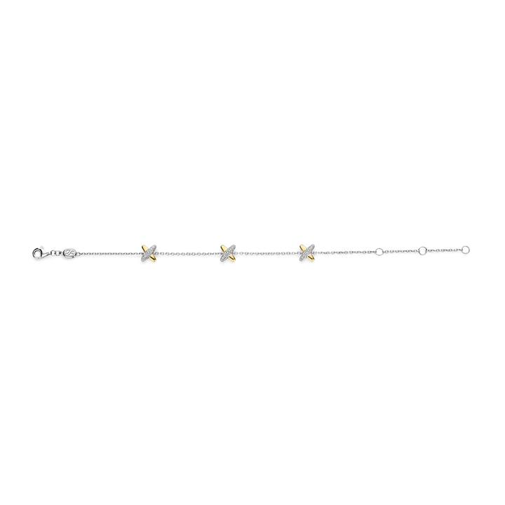TI SENTO Sterling Silver & Gold Plated Cubic Zirconia Set Bracelet