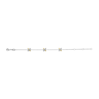 TI SENTO Sterling Silver & Gold Plated Cubic Zirconia Set Bracelet