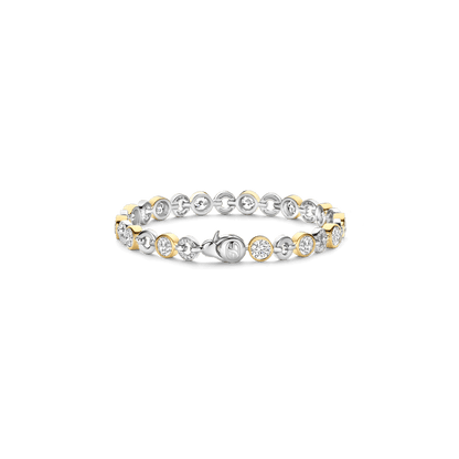 TI SENTO Sterling Silver & Gold Plated Cubic Zirconia Set Bracelet