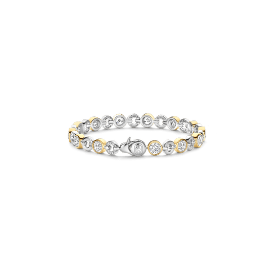 TI SENTO Sterling Silver & Gold Plated Cubic Zirconia Set Bracelet